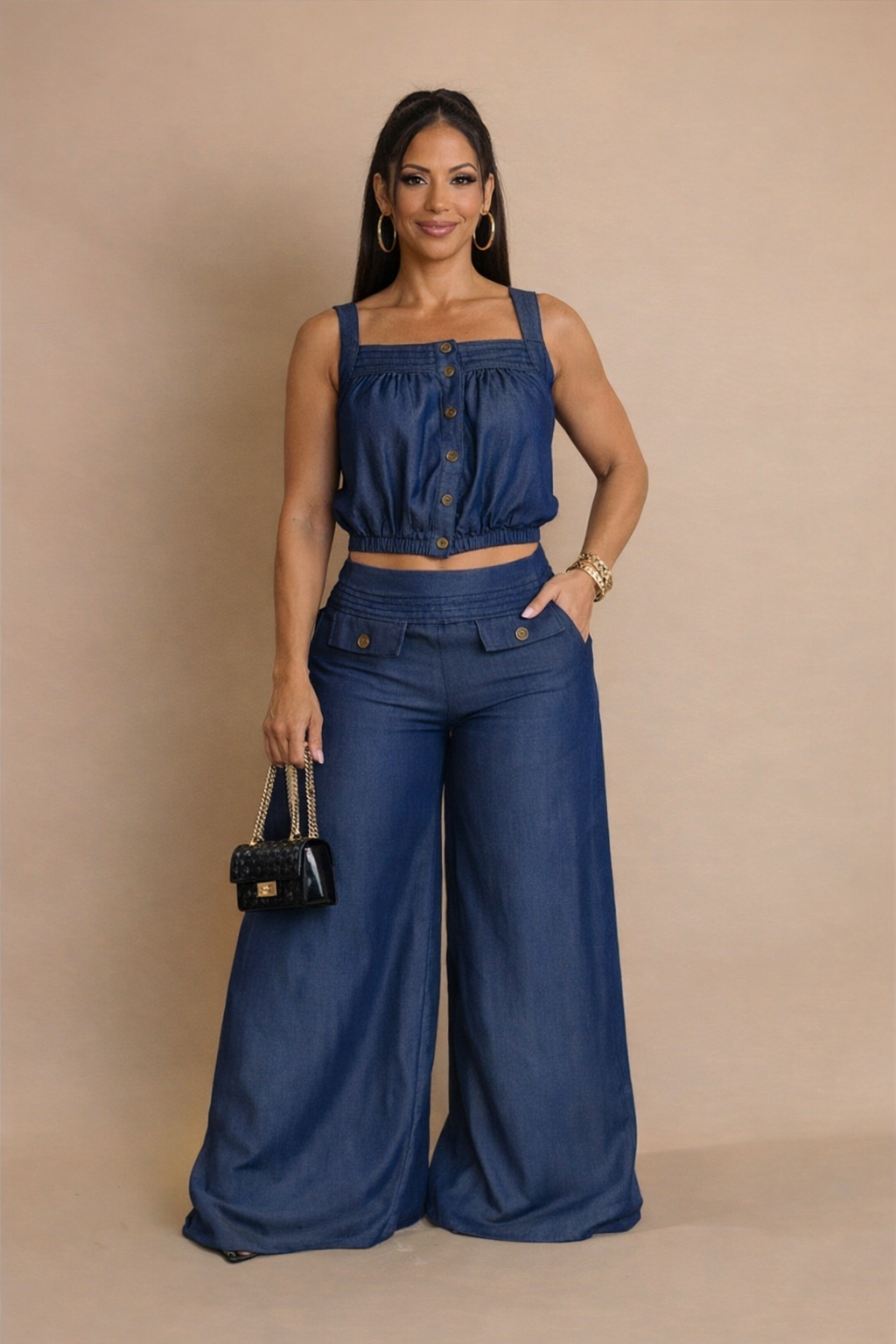 Alpha C Women 2 piece wide leg and crop top