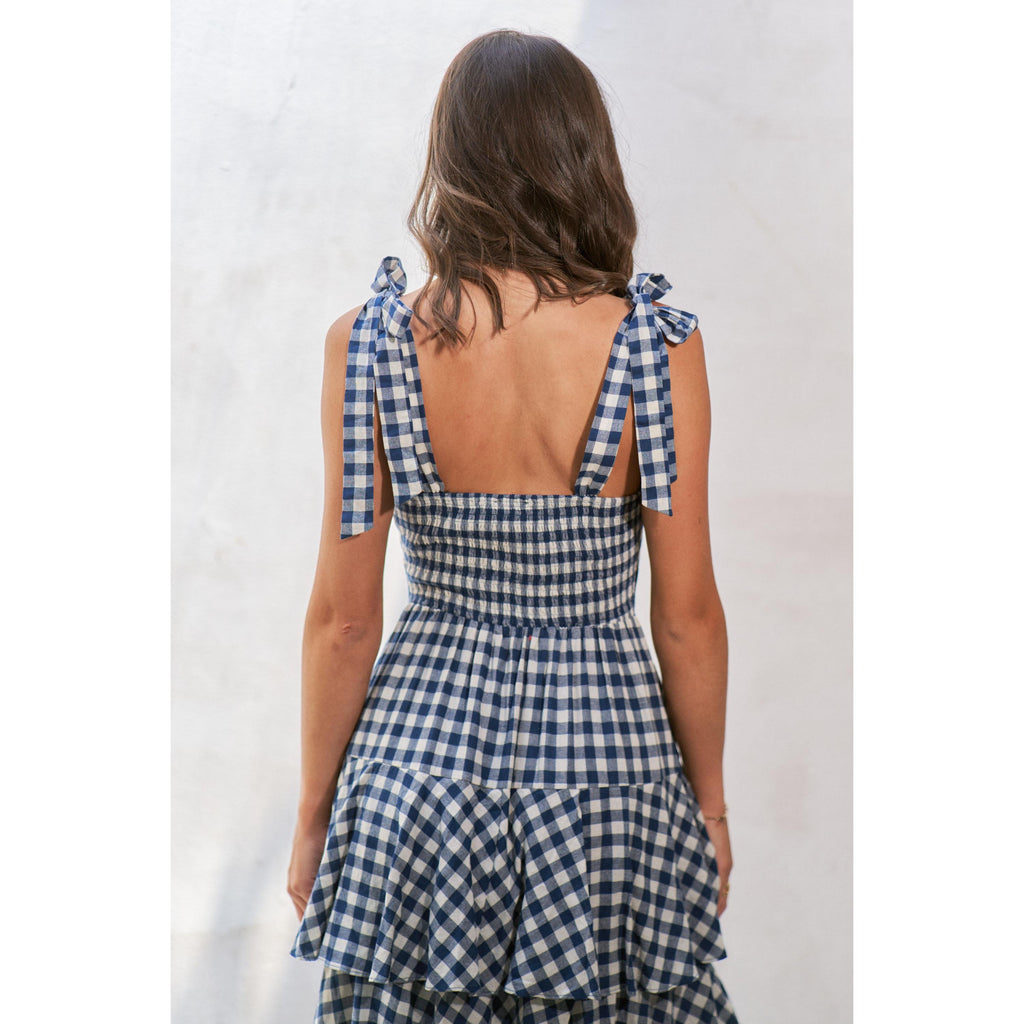 Jade By Jane Gingham Tiered Maxi Dress
