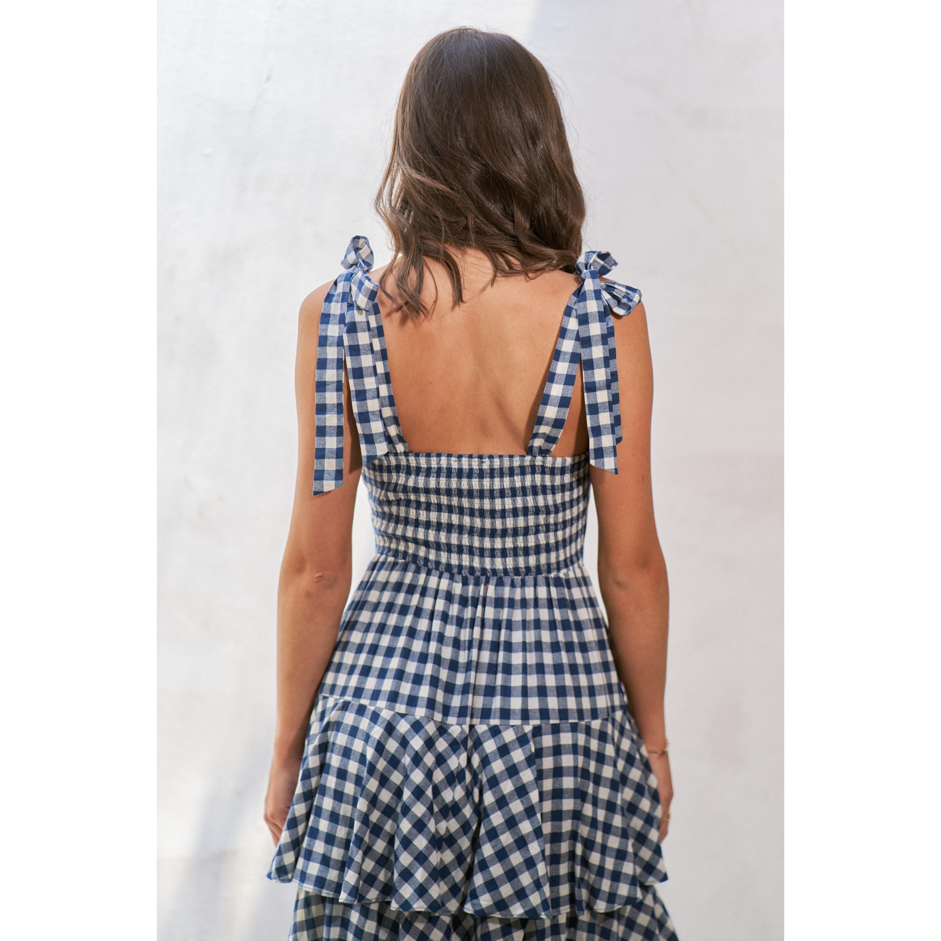 Jade By Jane Gingham Tiered Maxi Dress