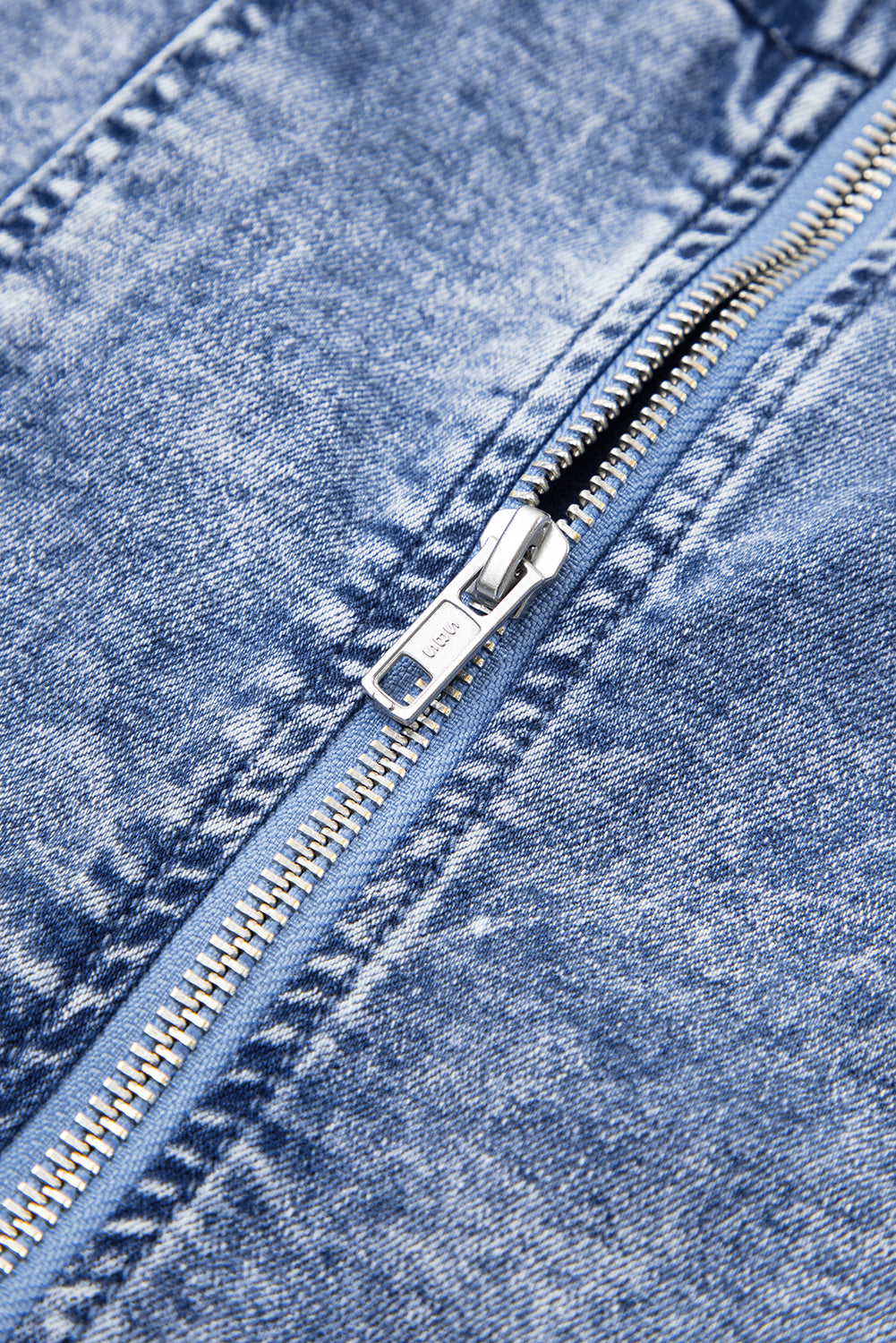 Blue Frilly Square Neck Bustier Puff Sleeve Short Denim Dress