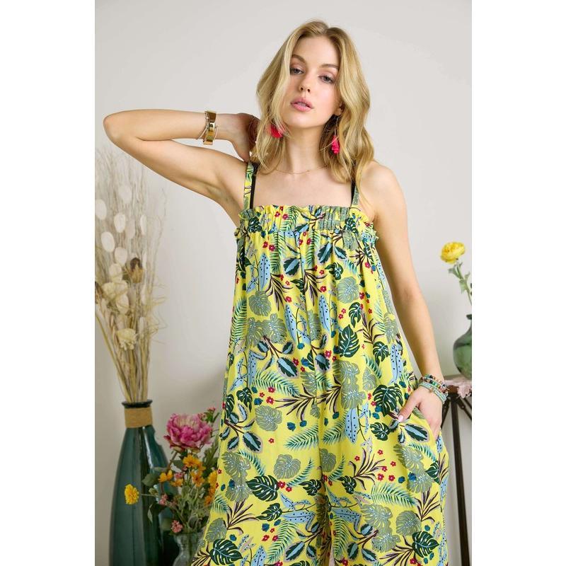 ADORA Elastic Detail Tropical Jumpsuit