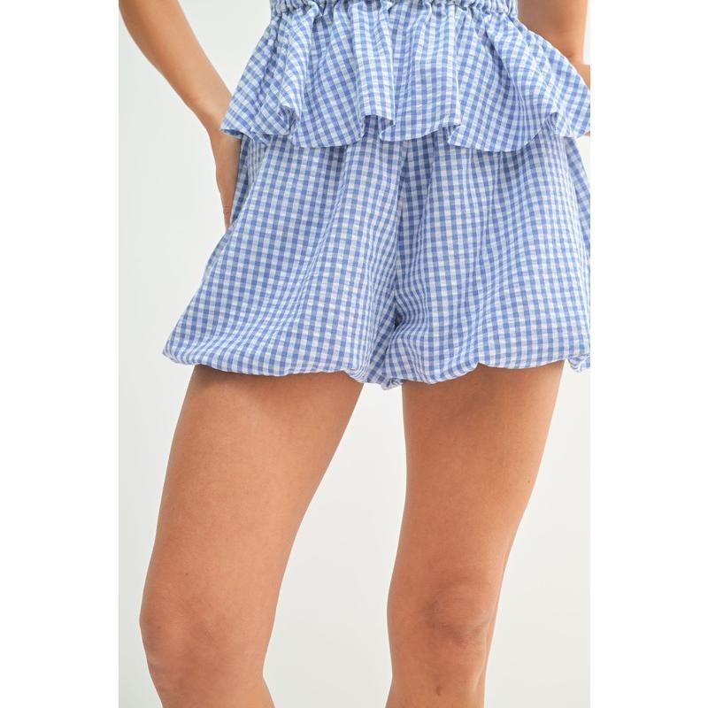 MABLE Gingham Tube Top and Shorts Set
