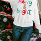 White Merry & Bright Round Neck Casual Sweater