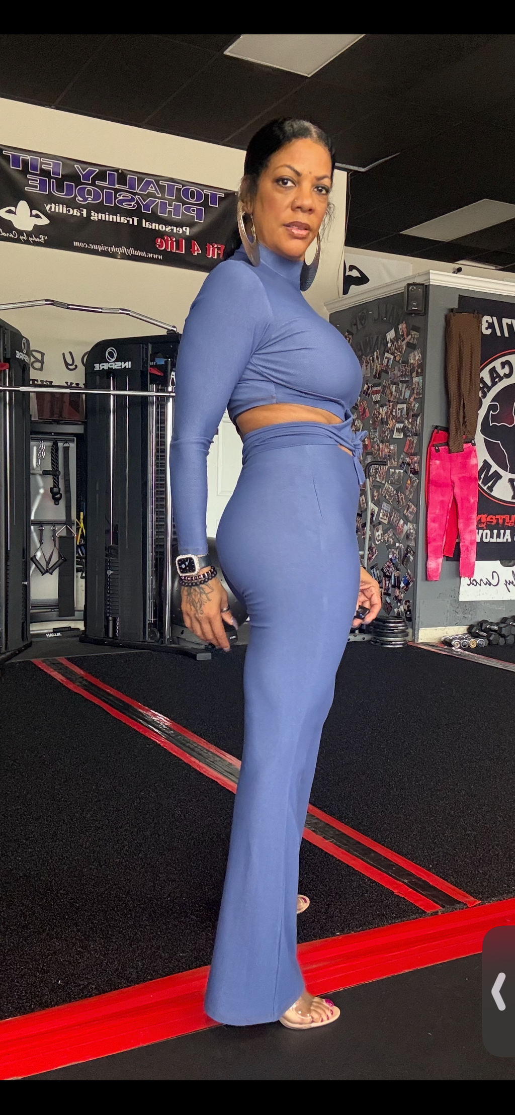 Alpha C 2 piece casual long sleeve crop top and pants