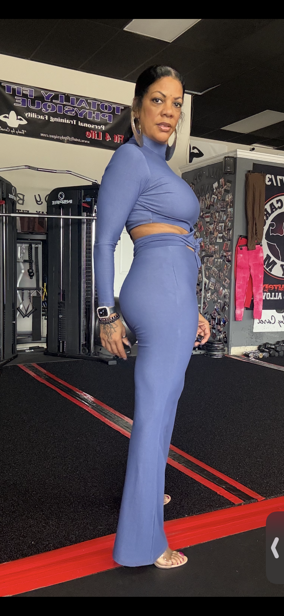 Alpha C 2 piece casual long sleeve crop top and pants