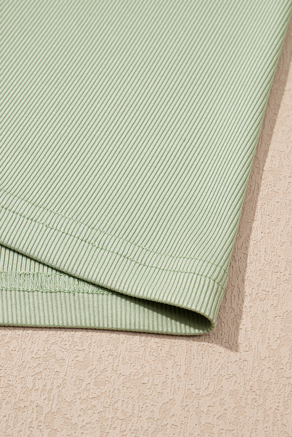 Smoke Green Textured Tank Top and Drawstring High Waist Pants Set