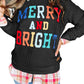 Black Merry And Bright Cable Knit Pullover Sweatshirt