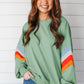 Contrast Round Neck Long Sleeve Sweatshirt