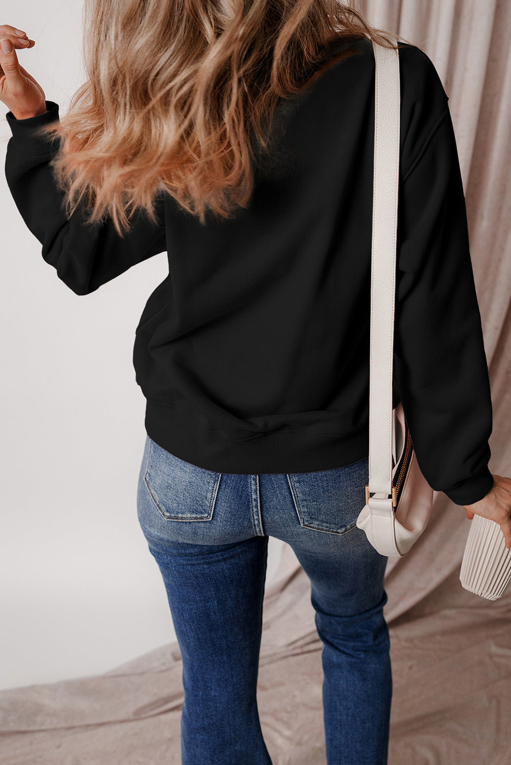 Black Fall Pumpkin Graphic Drop Shoulder Sweatshirt