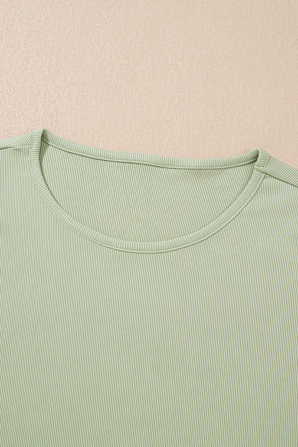 Smoke Green Textured Tank Top and Drawstring High Waist Pants Set