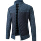 Men Knitted Sweater Jacket Slim Fit Stand Collar Thick Warm Cardigan Coats