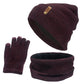 Winter Hat Scarf Gloves Set Women Thick Glove Beanies Ring Scarf  Girls Gift