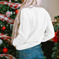 White Merry & Bright Round Neck Casual Sweater