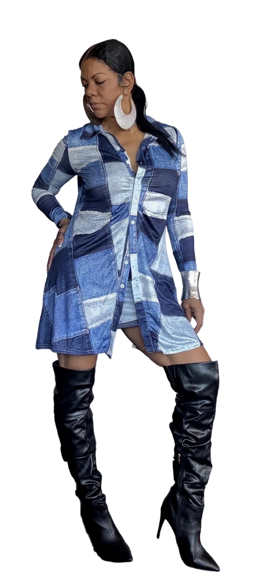 Women 2 piece long top and skirt