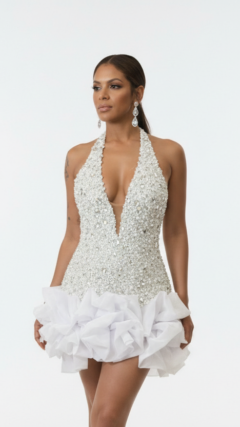 Women Elegant Mini Sequins Dress