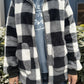 Double Take Full Size Plaid Long Sleeve Hooded Coat