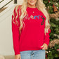 Fiery Red Tinsel Merry Letter Drop Shoulder Baggy Sweater