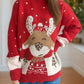 Reindeer Mock Neck Long Sleeve Sweater