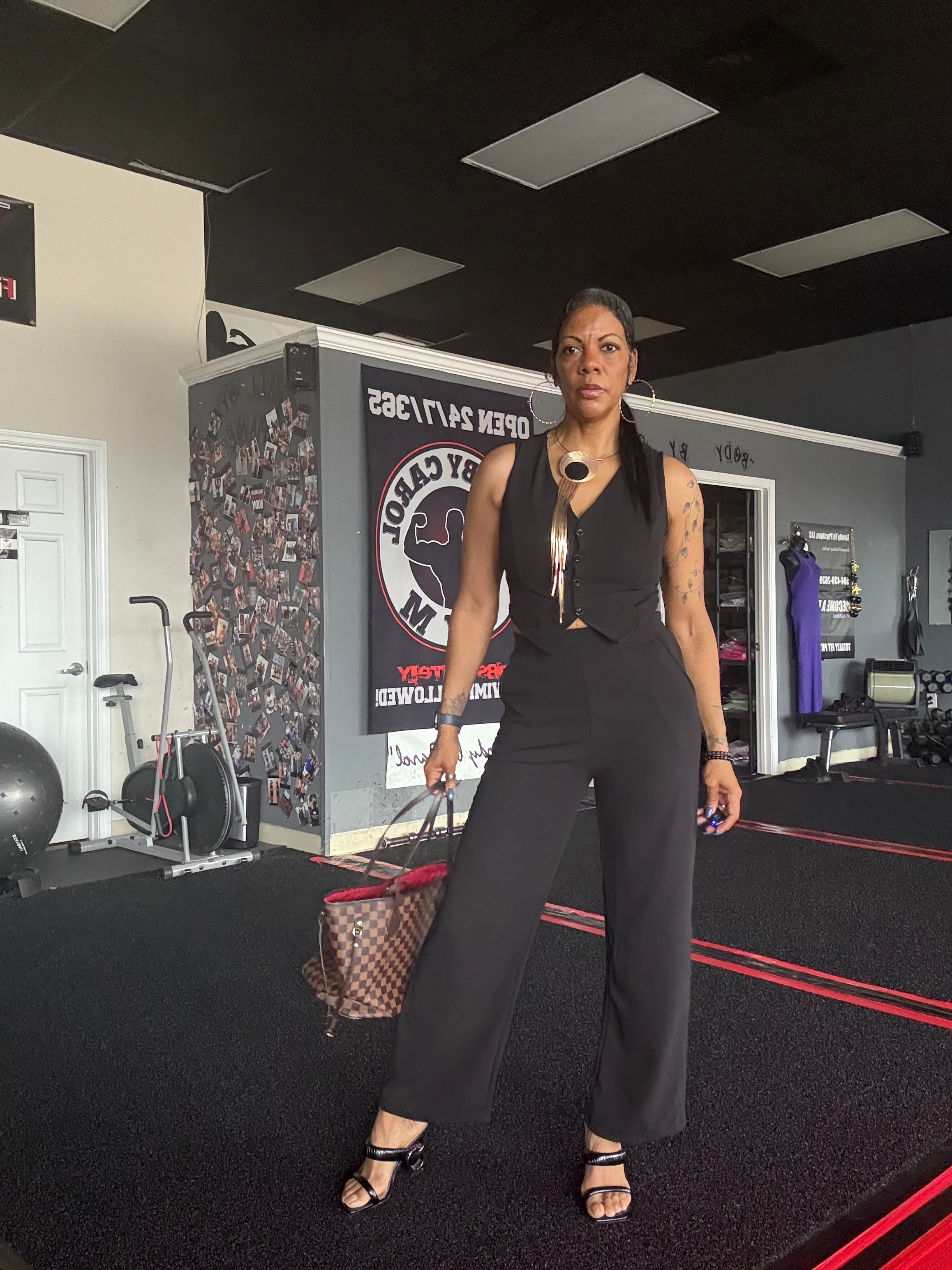 Tailored Button Vest With Adjustable Back Tie & Wide Leg Pants Set