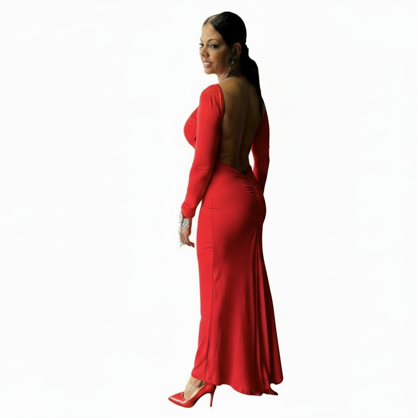 Red Rose Maxi Elegant Dress