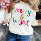 White Merry & Bright Round Neck Casual Sweater