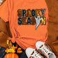 Orange SPOOKY SEASON Sequin Ghost Graphic Tee