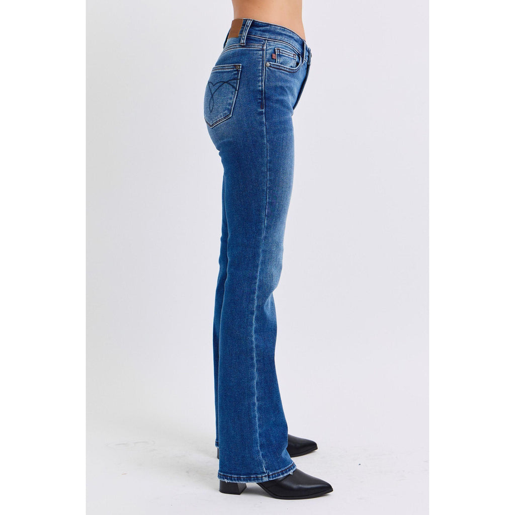 Judy Blue Full Size Run Mid-Rise Bootcut Jeans with Thermal Lining
