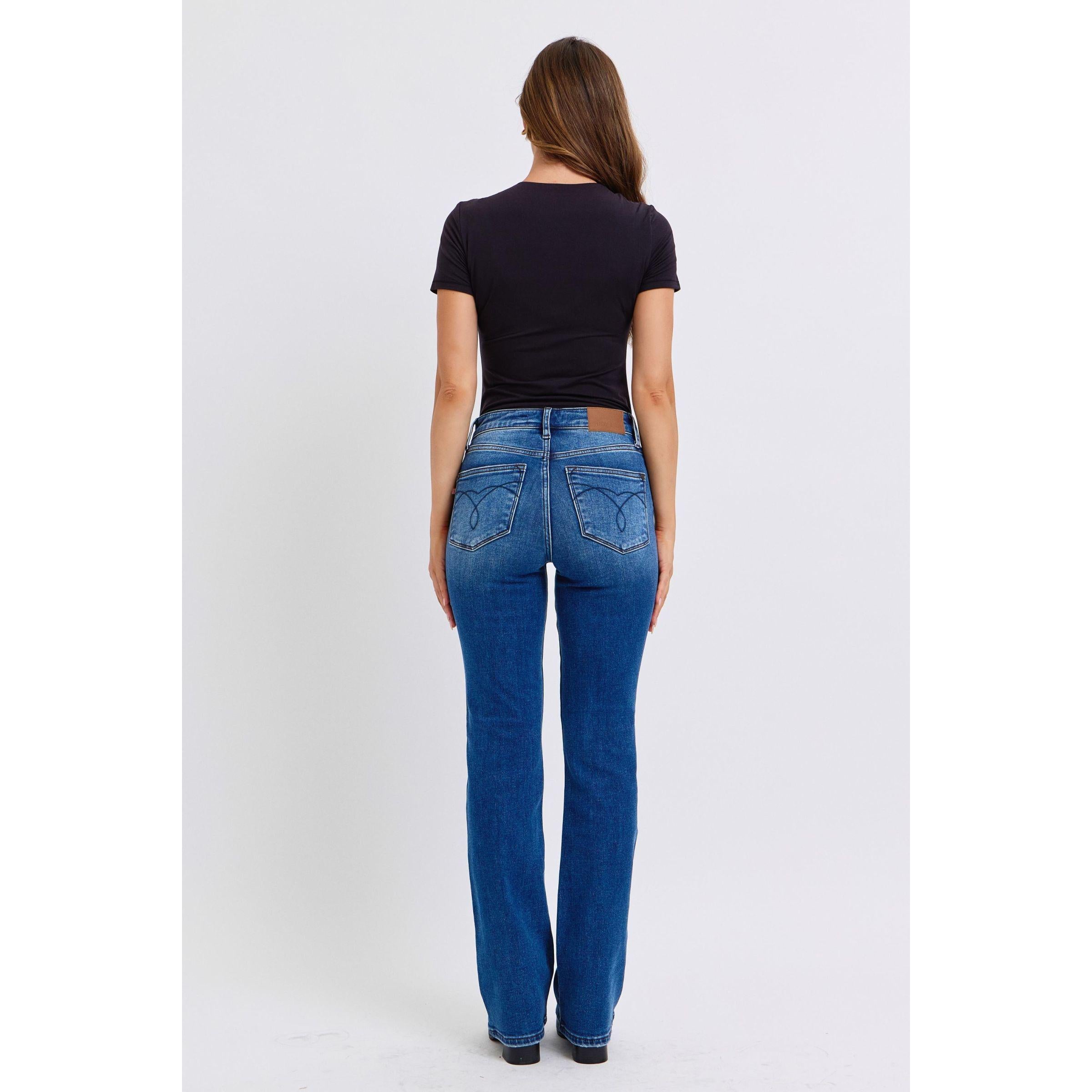 Judy Blue Full Size Run Mid-Rise Bootcut Jeans with Thermal Lining