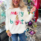 White Merry & Bright Round Neck Casual Sweater