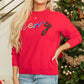 Fiery Red Tinsel Merry Letter Drop Shoulder Baggy Sweater