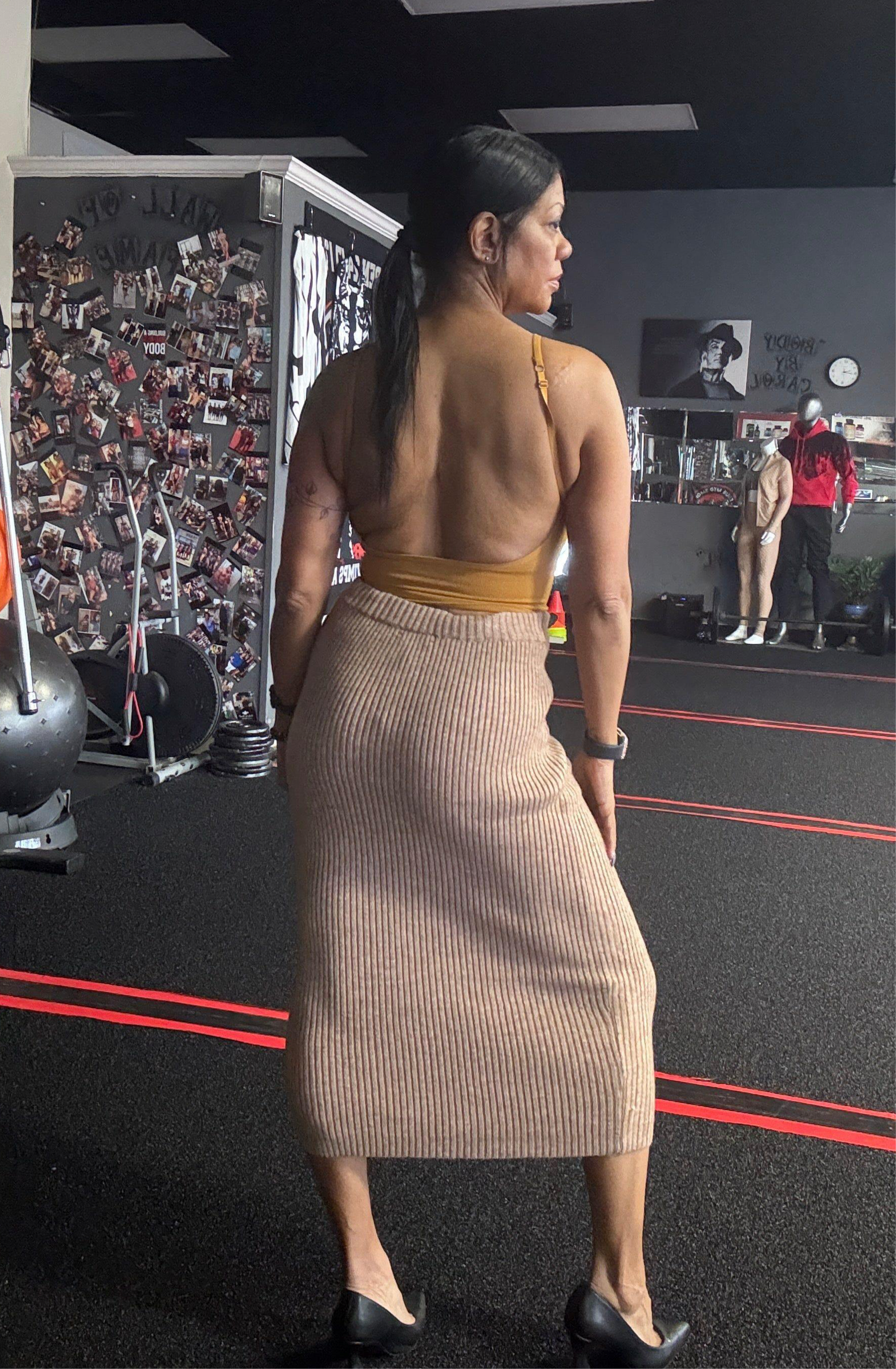 Alpha C Apparel Women Skinny Pencil Skirt