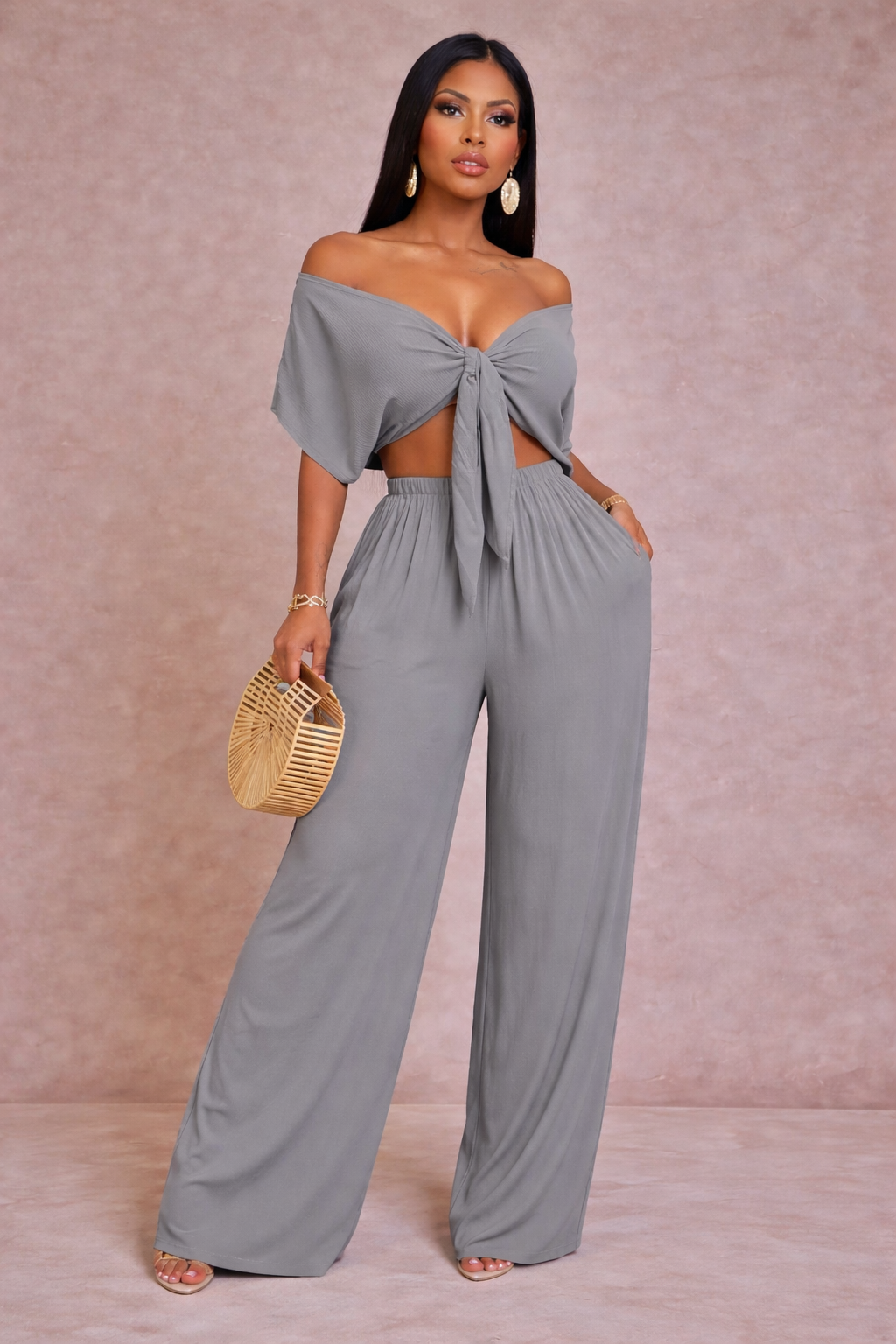 Alpha C Woman 2 Piece Crop Top and Pants