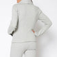 Women's Oversized Collar Zip-Up Moto Jacket In Heather Grey