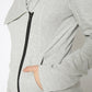 Women's Oversized Collar Zip-Up Moto Jacket In Heather Grey