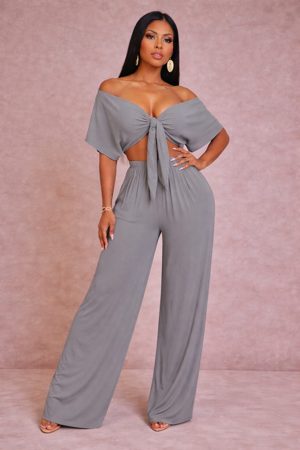 Alpha C Woman 2 Piece Crop Top and Pants