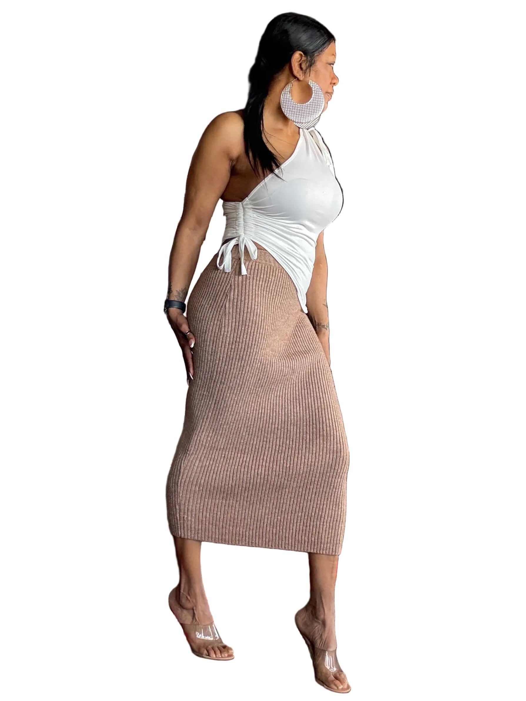 Alpha C Apparel Women Skinny Pencil Skirt