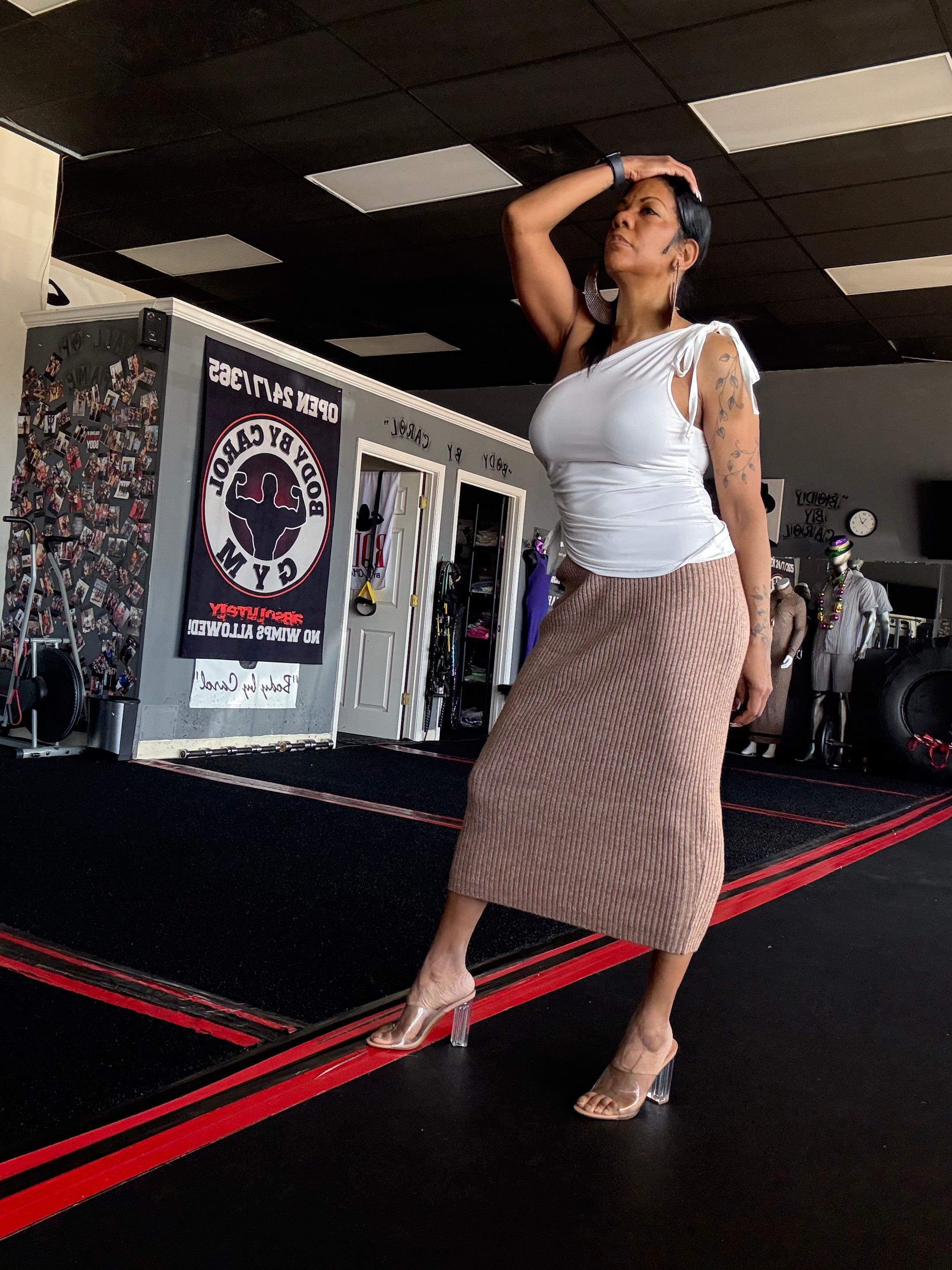 Alpha C Apparel Women Skinny Pencil Skirt