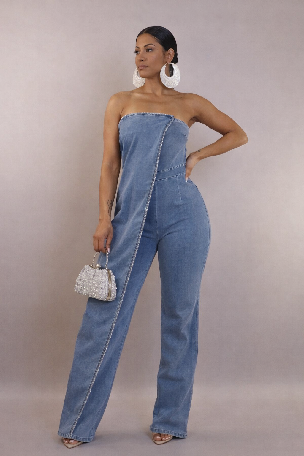 Women One Piece Denim Jumpsuit