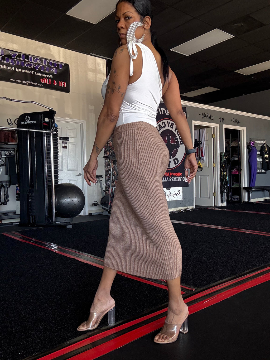 Alpha C Apparel Women Skinny Pencil Skirt