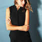 Women's Stand Collar Sleeveless Blouse