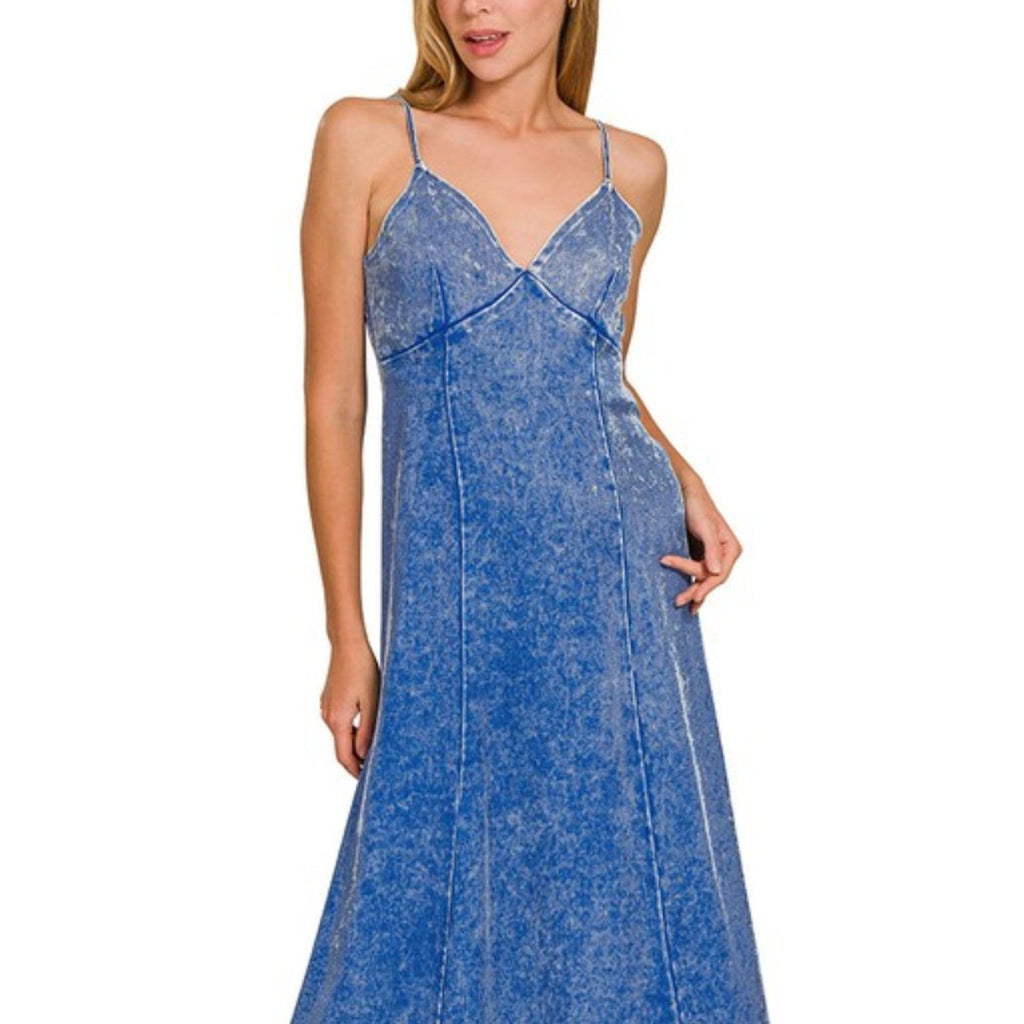 Zenana Tencel Mineral Washed Maxi Dress