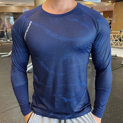 Alpha C Apparel Men Long Sleeve Gym Sportswear Compression Dry Fit Shirts Aliexpress 518-Royal Blue / M (Fit 60-70KG) / CN