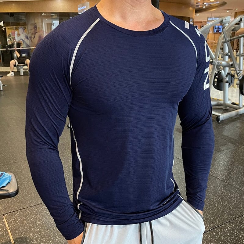 Alpha C Apparel Men Long Sleeve Gym Sportswear Compression Dry Fit Shirts Aliexpress 519-Royal Blue / M (Fit 60-70KG) / CN