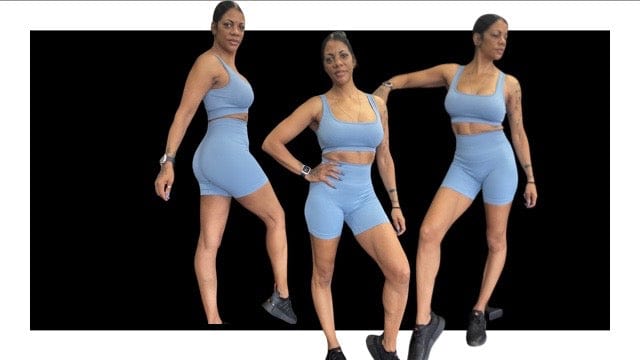 Women Ribbed 2 Piece Yoga Set Activewear aliexpress Medium