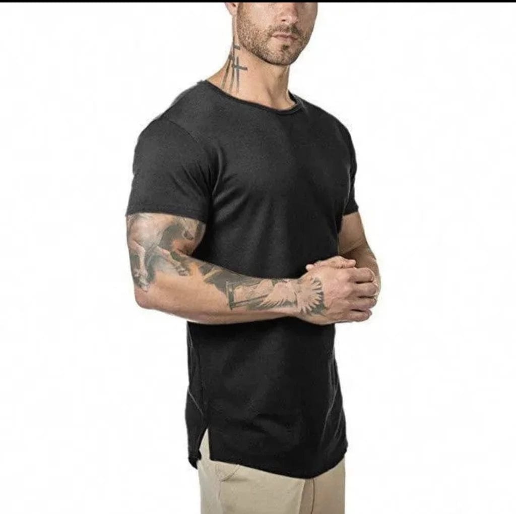 Alpha C Men's Slim Fit Gym T-shirt - Quick Dry, Solid Color, Bodybuilding t-Sh Aliexpress