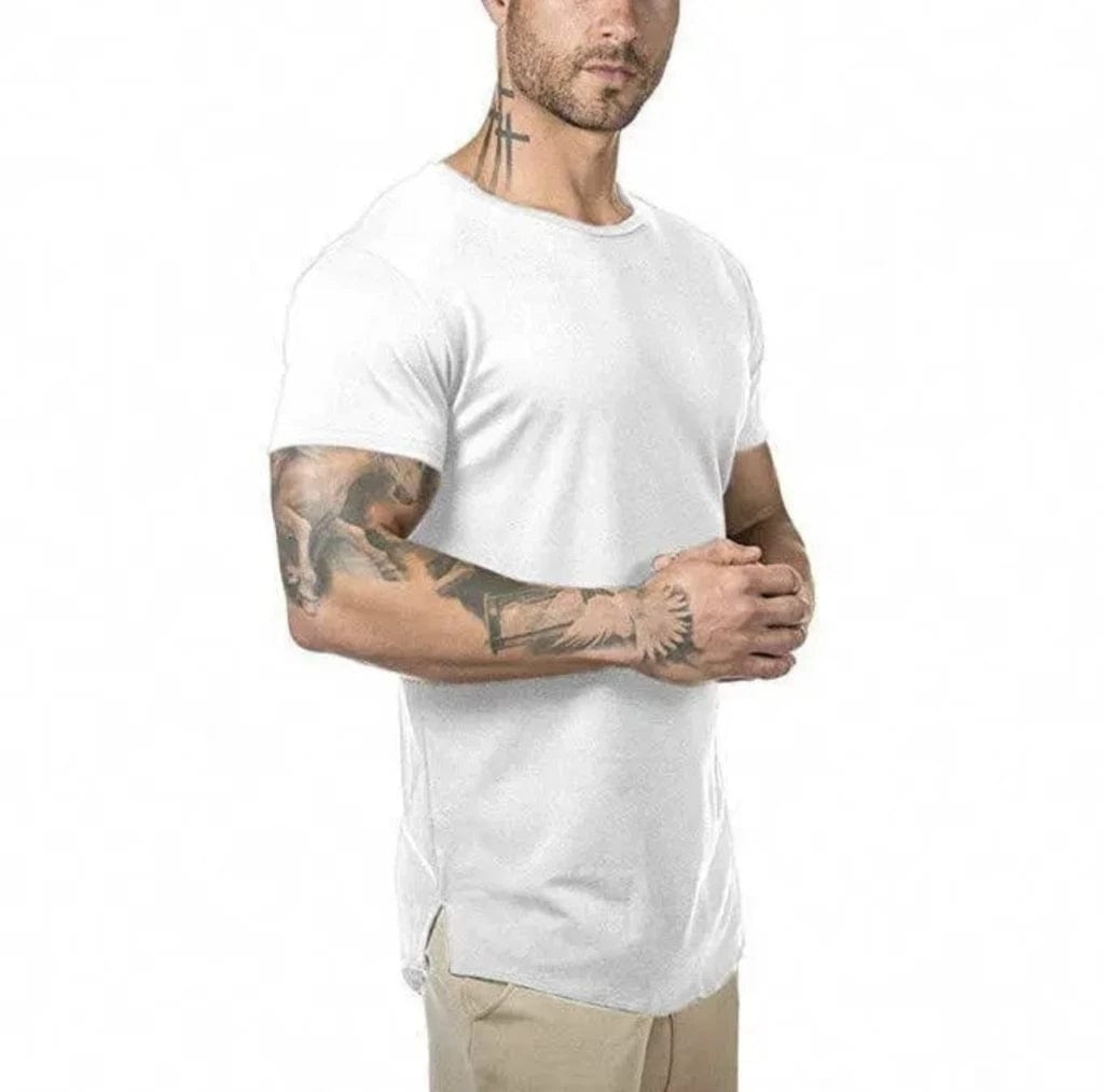 Alpha C Men's Slim Fit Gym T-shirt - Quick Dry, Solid Color, Bodybuilding t-Sh Aliexpress