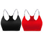 MAIJION Women Absorb Sweat Breathable Sports Bra Shockproof Padded Athletic Running Fitness Yoga Bra Top Seamless Sport Tops 0 Alpha C Apparel Black Red / M
