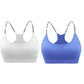 MAIJION Women Absorb Sweat Breathable Sports Bra Shockproof Padded Athletic Running Fitness Yoga Bra Top Seamless Sport Tops 0 Alpha C Apparel white blue / M