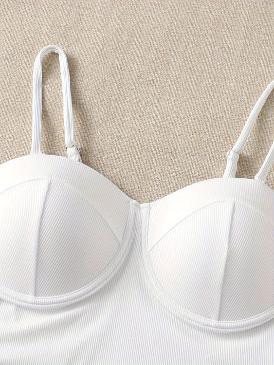 Flaunt Your Curves in Our Adjustable Plus Size Bikini Top - Solid Color, High Stretch Fabric! Alpha C Apparel 0XL / White