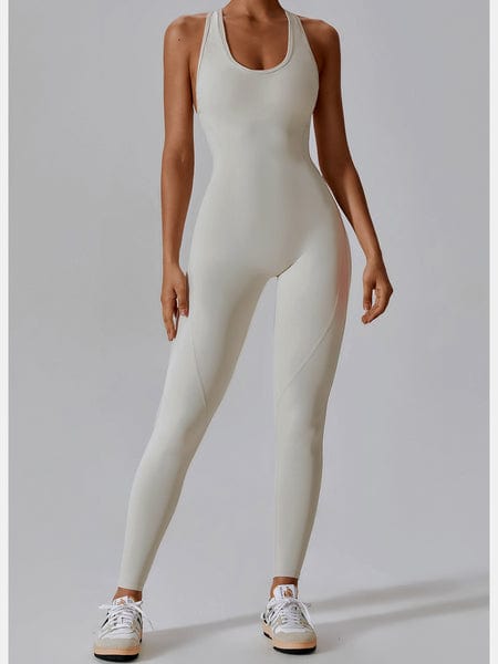 Tight-fitting One-piece Aerial Yoga Suit HW5PYKFE9L Active Jumpsuits Alpha C Apparel 12/L / Apricot Cream